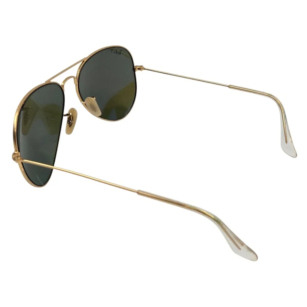 Ray-Ban Aviator RB3025 Blue Flash Polarized Lens w Gold Frame 58 mm Case & Cloth